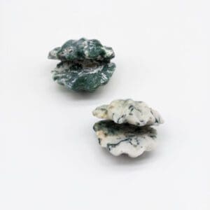 i-moss agate crystal clam carving
