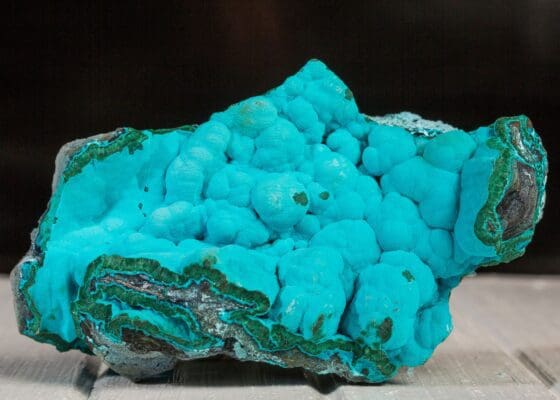 Chrysocolla on a stand