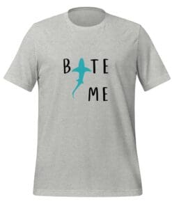 "Bite Me" Humorous Shark Graphic Unisex T-Shirt - Athletic Heather